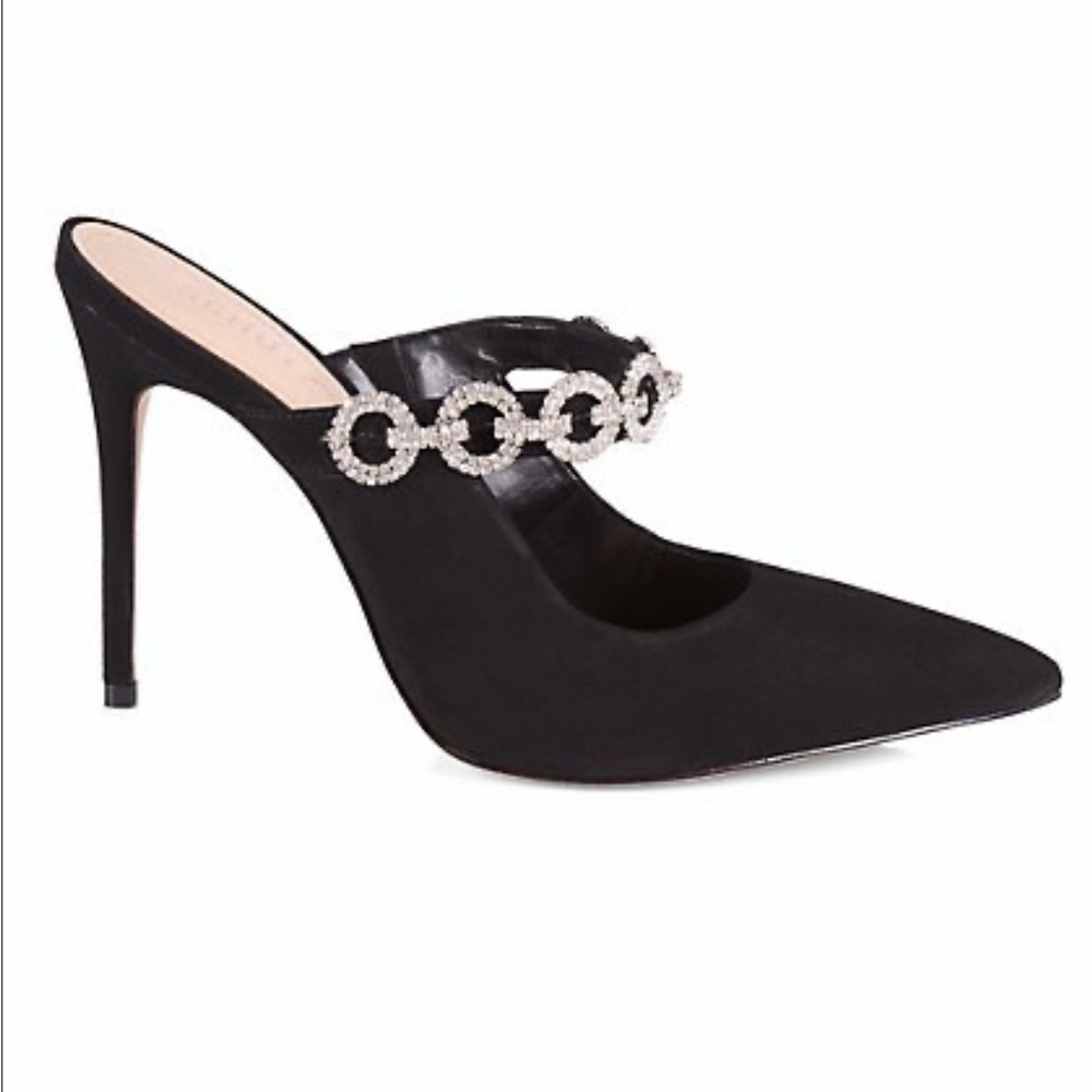 NWT Schutz Elisah Nubuck Slip On Rhinestone Pump heels size 5.5